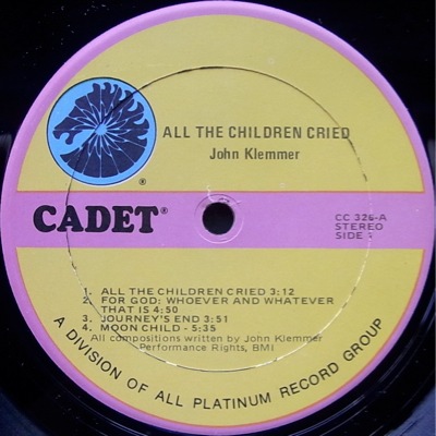 画像2: JOHN KLEMMER / ALL THE CHILDREN CRIED