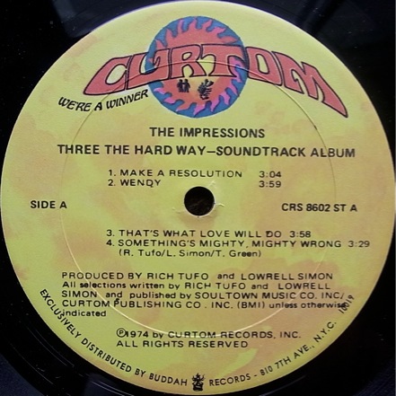 画像2: O.S.T. (THE IMPRESSIONS) / THREE THE HARD WAY